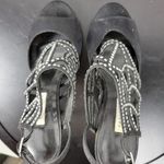 Caparros  Poet Womens Sandals Size 7.5 Black Glimmer Slingback Strappy Heels Photo 3