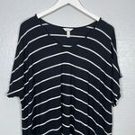 Soma Women Plus Size XXL Black White Stripe Shirt Pajama Loungewear Dolman Photo 2