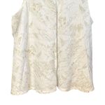 Lands' End Lands’ End 100% Linen Sleeveless Top 3X Tan Palm Trees Coastal Resort Flowy Photo 2