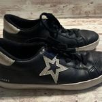 Skechers  Black Fashion Sneakers Size 8 Silver Star Glitter Golden Goose Shoes Photo 4