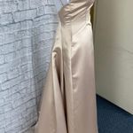 BCBGMAXAZRIA women 6 spaghetti strap low back maxi dress tan Photo 4