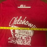 NCAA Women’s Med Red V Neck Oklahoma Sooners T shirt.  American College Photo 4