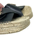 ZARA  Black Leather Buckle Espadrille Jute Slide Sandals Size 41‎ / US 10.5 Photo 2