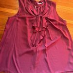 Pleione Raspberry Sleeveless Bow Top, Size 2X Photo 0