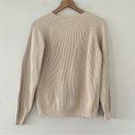 IZOD Vintage  Ribbed Knit Crew Neck Tan Beige Sweater Size S preppy crest Photo 6