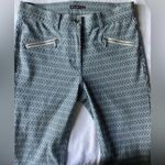 J. McLaughlin  Micro Aegean Link Baxter Blue Patterned Pants Slash Zipper Pockets Photo 8