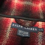 Ralph Lauren 100% Wool Coat Women’s Red Plaid Jacket With Belt Vintage Large Photo 1