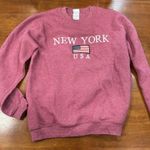 Wali USA Women's Pink Embroidered New York‎ City Logo Pullover Sweatshirt Medium Photo 0