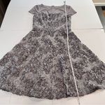 Alex Evenings  Gray‎ Lace Sequins Rosette Mesh Illusion Flare Party Dress Size 8 Photo 7