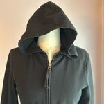 Old Navy black drawstring waist zip front tunic hoodie cotton poly Size Small Photo 4