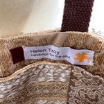 Helen Troy Bag Brown Straps Jute Printed Logo Coffee Bean Tote Style Photo 6