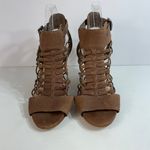 Vince Camuto Women's Sandals Size 8.5M Tan Gladiator "Evel" Leather cone Heel Photo 5
