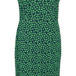 Hutch Halter Corset Floral Midi Dress Ruffle Hem Green Blue Size Medium Photo 0