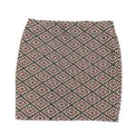 ZARA  Geometric Diamond Print Bodycon Mini Skirt – Black, Red & White Photo 0