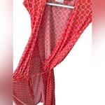 Bella Ella Coral Wrap Dress Womens Size Medium Circles Sleeveless Photo 5