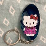 Pretty Little Kitty Key chain. NWOT Silver Hardware. .2 1/2” Tall x 1 1/2” Wide Blue Photo 0