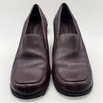 Croft & Barrow Womens Brown Chantal Leather Slip On Block Heel Shoes Size 7M Photo 0