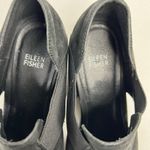 Eileen Fisher  Size 10 Even Tumbled Nubuck Leather Bootie Boot Black Stacked Heel Photo 8