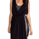 Free People Elanore Black Metallic Gold Asymmetrical Mini Dress Size Small Photo 0