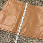 Free People Faux Leather Mini Skirt Tan Size 4 Photo 2
