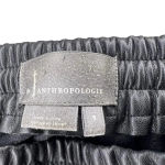 Anthropologie  Women's Small Black Sleek Faux Leather‎ Elastic Waist Joggers Photo 6