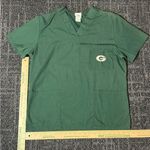NFL Team Apparel  Womens Small Scrub Top Shirt Green Bay Packers Medical Nurse Photo 0