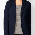 Talbots 18WP Aberdeen Blazer Navy Blue Cotton Blend Two-Button Photo 0