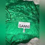 Ganni NWOT CRINKLED satin slip midi dress bright Green Sz 32 XS Photo 8