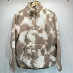 LIV Outdoor Aisley Tan & Cream Patches Sherpa Half Zip Pullover w Pockets Size L Size L Photo 1