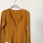 Free People [] Mustard Yellow Colt Henley Long Sleeve Cotton Thermal Size Small S Photo 9