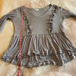 Eyeshadow lavender long sleeve peplum top oversized L Photo 9