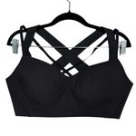 Gymshark Apex Limit Sports Bra XXL Black Strappy Back Medium Support Hook & Eye Photo 3