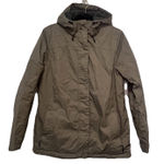 LL Bean Winter Warmer Jacket Womens medium Fleece Lined Hooded Tan 271136 Photo 0