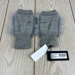 Jocelyn Faux Fox Knit Fingerless Mittens OS Light Gray $55 Photo 3