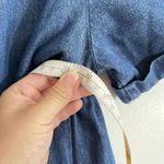 Go softly denim patio dress Button W/ Pockets Red Foral Embroidery Sz M Blue Size M Photo 7