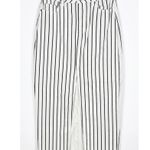 Scoop Skirt Denim White Black Striped Split Front Size 4 Maxi Photo 0