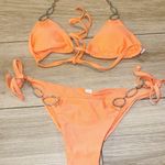Peach/Coral Bikini Set with Rhinestones Orange Photo 0