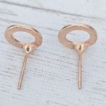Warm Gold Tone Circular Shape Stud Earrings Photo 2