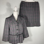 Sweet Suit Plaid Skirt & Blazer 10 Ribbon Bow Pleated Hem Y2k Coquette Academia Photo 0