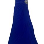 XScape  Crystal Embellished  Strapless  Evening Gown Prom Dress Maxi Blue Size 4 Photo 0