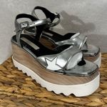 Stella McCartney Elyse Star Platform Sandals Silver Metallic Size 36.5 Photo 1