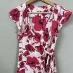 Free People  French Quarter Floral Wrap Mini Dress Women's XS White Pink Ruffles Photo 7