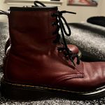 Dr. Martens Womens sz6 Delaneyy Maroon Leather Boots Zip up Photo 0