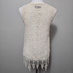 Anthropologie  Ryu Cream Floral Lace Fringe Sleeveless Top Size Small Photo 4