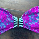 Shade & Shore Target Xhilaration Bandeau Bikini Top - Teal with Purple Lace | Size: S Photo 1