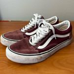 Vans ‎ Old Skool Low Maroon Suede Canvas Sneaker Lace Up Monochrome Skater W9.5 Photo 0