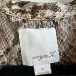Anthropologie $5/$25 Aryn K 100% Silk Puff Sleeve Python Snake Dress Size Medium Photo 4