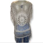 Say What? Questions by Say What Size Medium Crochet Tunic with Fringes. Preowned Photo 2