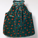 Loft NWT Floral Velvet Shirred Halter Top Size Small Green Photo 0