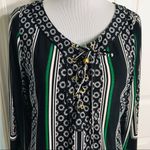 INC 🌺 3/$20 SALE Boho Lace Up V Neck Tunic Top Photo 4